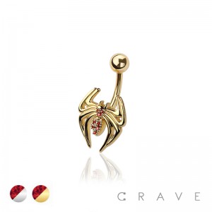 316L SURGICAL STEEL SPIDER NON DANGLE BELLY BUTTON NAVEL RING 